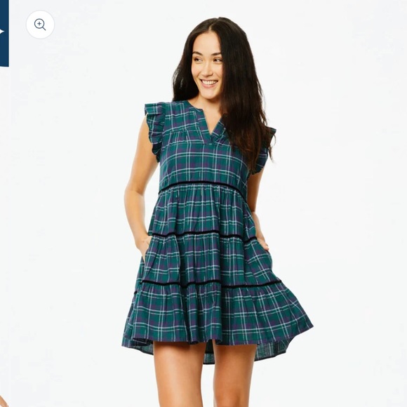 Roller Rabbit Dresses Roller Rabbit Medium Plaid Pippa Black Piping